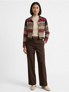 Chico's short mixed textile button jacket cotton lined size small